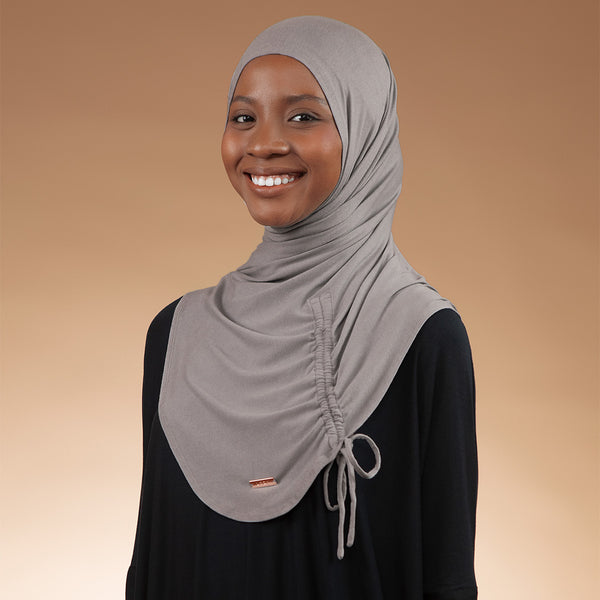 Liora Instan (Hijab Instan Serut Sport Rayon) Grey Griss