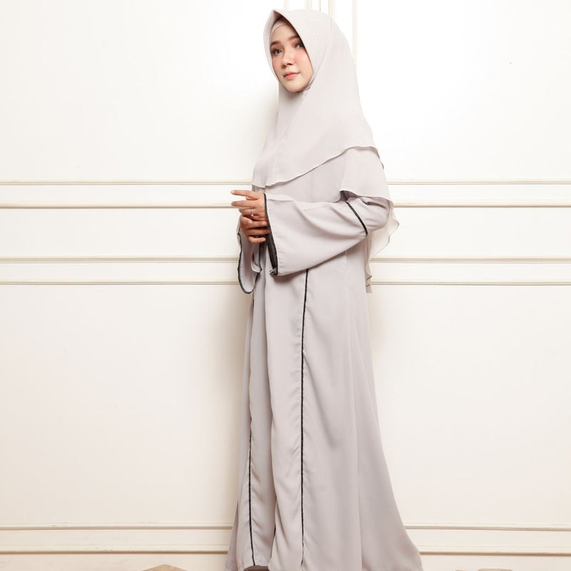 Maryam Dress (Gamis Syari Wanita) Light Grey