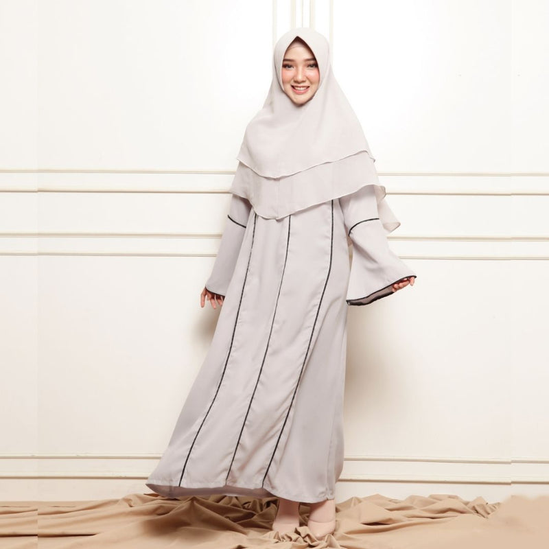 Maryam Dress (Gamis Syari Wanita) Light Grey