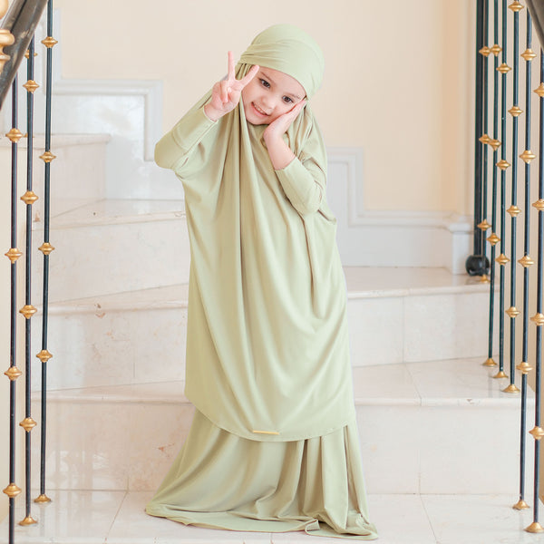 Shameera Prayer Set Kids in Avocado 1-2 Tahun (Lozy x Hamidah)