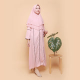 Maryam Dress (Gamis Syari Wanita) Pink Pastel