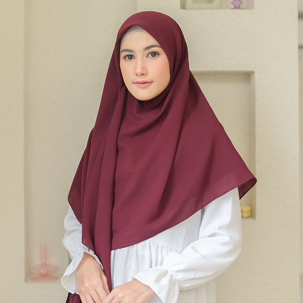 Detaa Square Syari (Hijab Segiempat Syari) Burgundy
