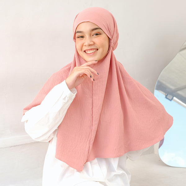 Biyya Instan (Bergo Crinkle) Pink Pastel