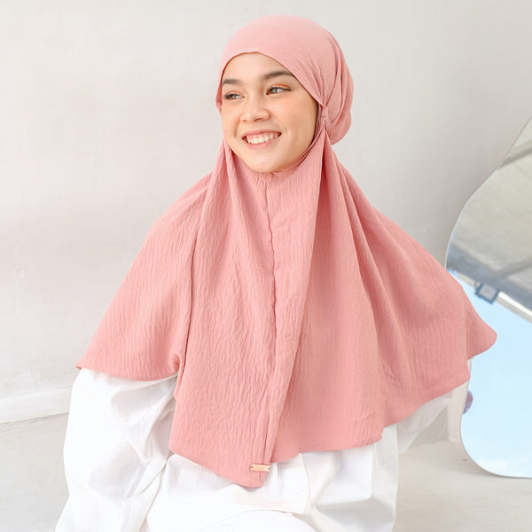 Biyya Instan (Bergo Crinkle) Pink Pastel
