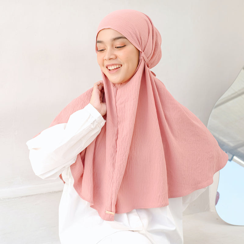 Biyya Instan (Bergo Crinkle) Pink Pastel
