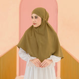Biyya Instan (Bergo Crinkle) Dark Gold Mustard