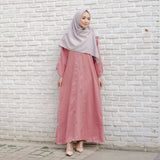 Shafiyah Dress (Gamis Syari Wanita) Dusty Pink