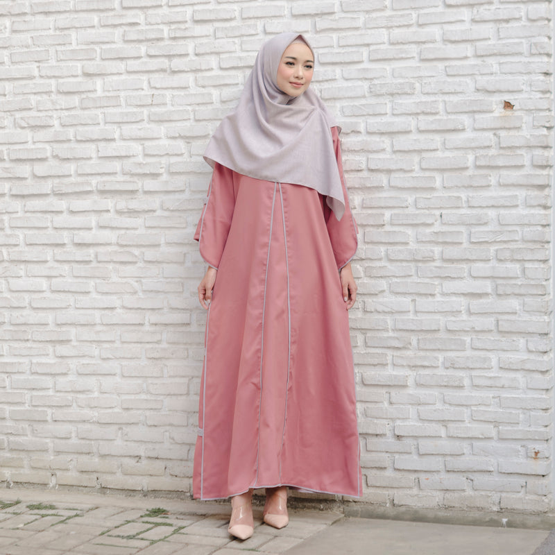 Shafiyah Dress (Gamis Syari Wanita) Dusty Pink