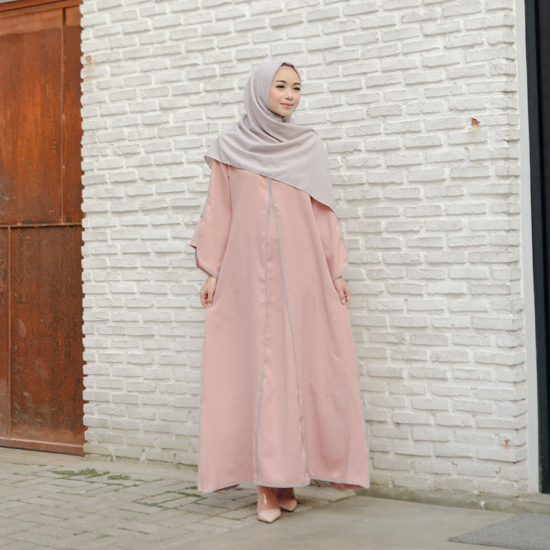 Shafiyah Dress (Gamis Syari Wanita) Pink Peach