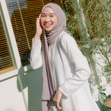 Embroidery Signature Shawl Light Grey