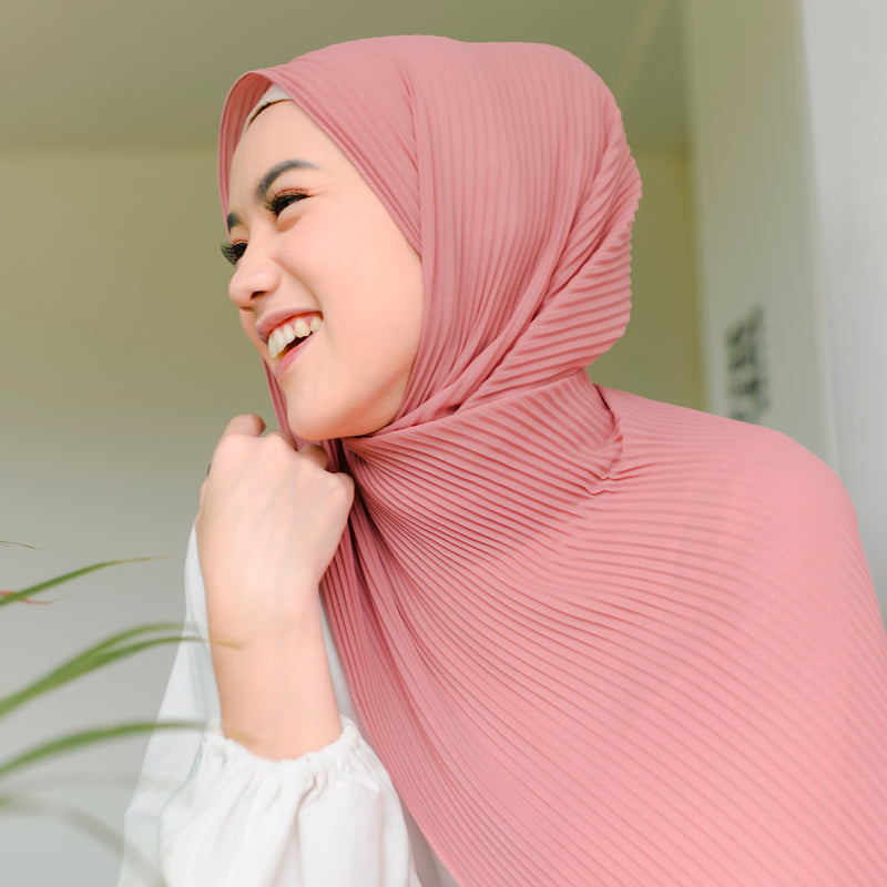 Bawal Pleats Shawl (Pashmina Plisket) Peach Pearl