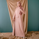 Laraya Dress (Gamis Syari Wanita) Pink Pastel