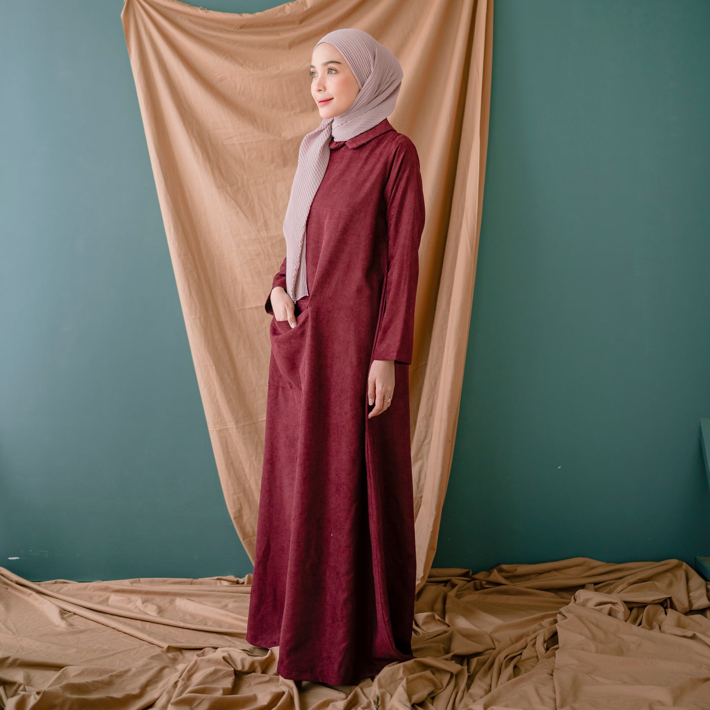 Laraya Dress (Gamis Syari Wanita) Maroon