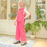 Kumi Set Shocking Pink (One Set Linen) Ukuran L