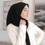 Haraa Pleats Square (Segiempat Voal Plisket) Black