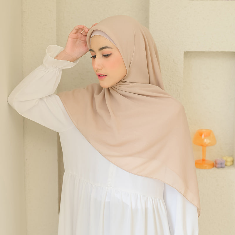 Mima Square Syari (Hijab Segiempat Syari) Light Cream