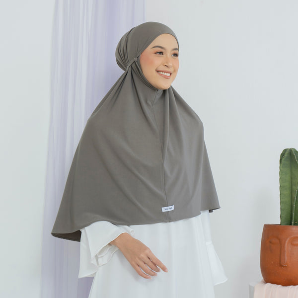 Nuha Instan (Bergo Jersey) Castrol Grey