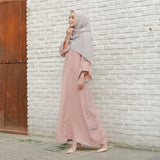 Shafiyah Dress (Gamis Syari Wanita) Pink Peach