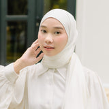 Tana Shawl (Pashmina Kaos Rayon) Broken White