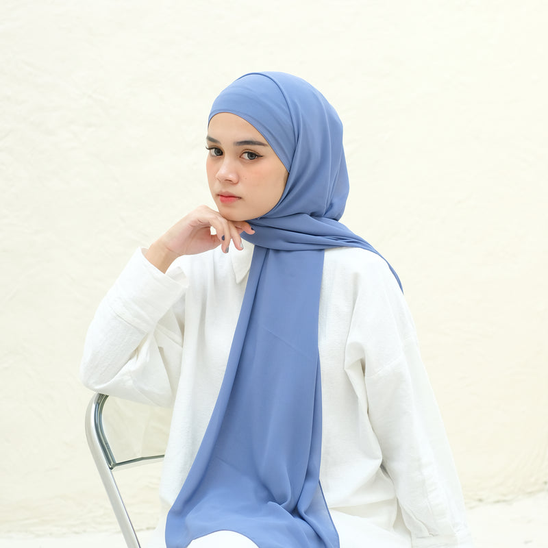 Yure Inner Shawl Denim (Pashmina Ceruti Babydoll)