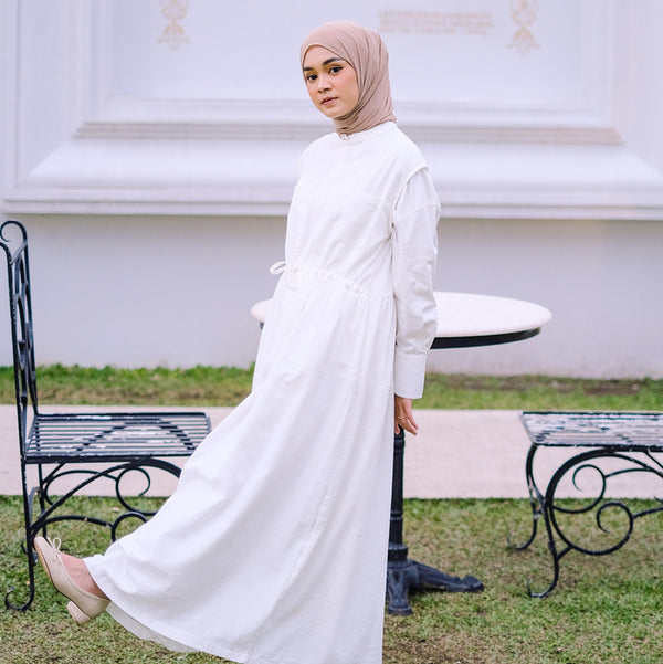 Zalina Dress Broken White (Overall Cotton Linen)