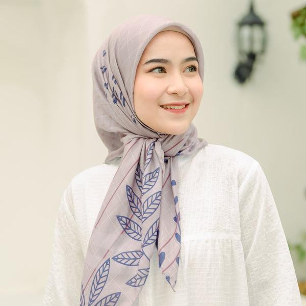 Hijab Pattern Floral Series Natural Pewter