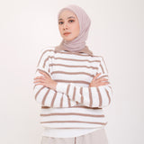 Leezy Striped Knitwear Soft Brown