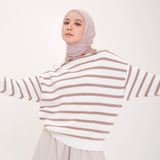 Leezy Striped Knitwear Soft Brown