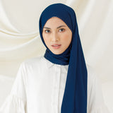 Rayya Silk Lasercut Navy (Pashmina Silk)