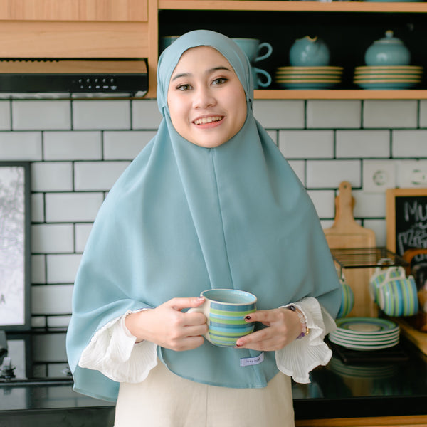 Hawa Instan (Bergo Diamond) Soft Blue Grey