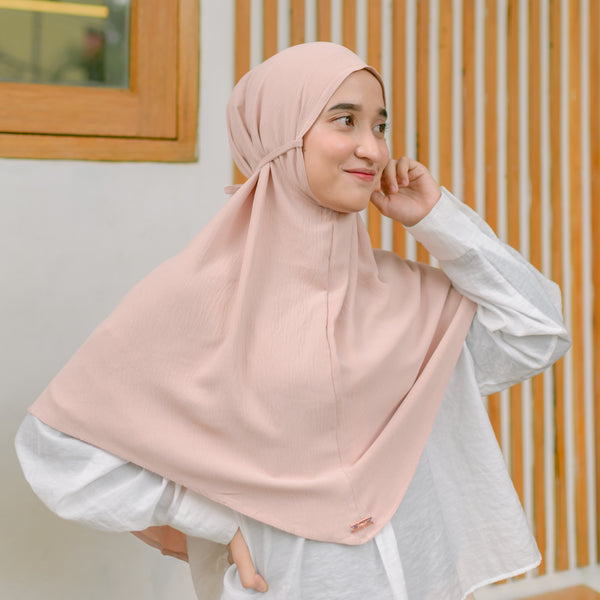 Biyya Instan (Bergo Crinkle) Soft Pink