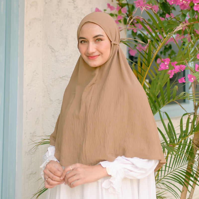 Biyya Instan (Bergo Crinkle) Olive Sheen