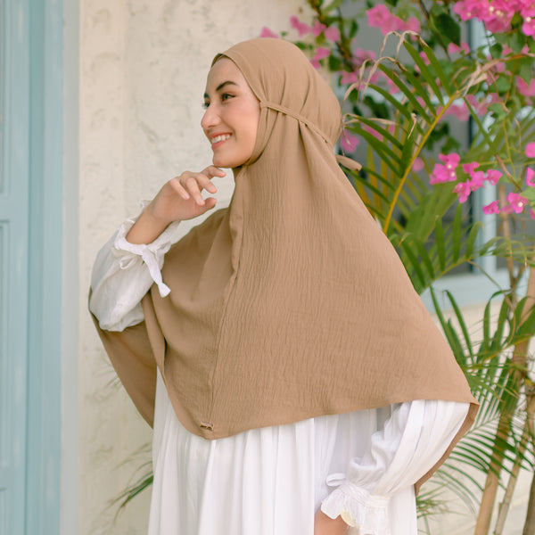 Biyya Instan (Bergo Crinkle) Olive Sheen