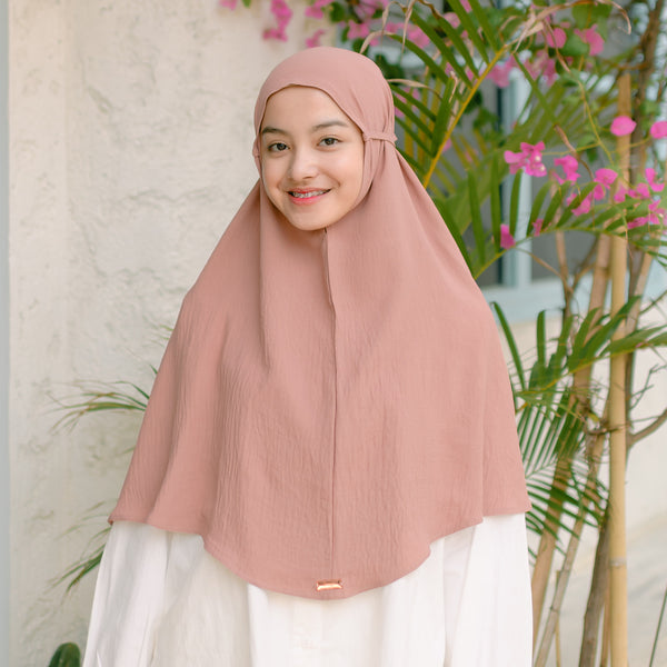 Biyya Instan (Bergo Crinkle) Dark Nude Pink