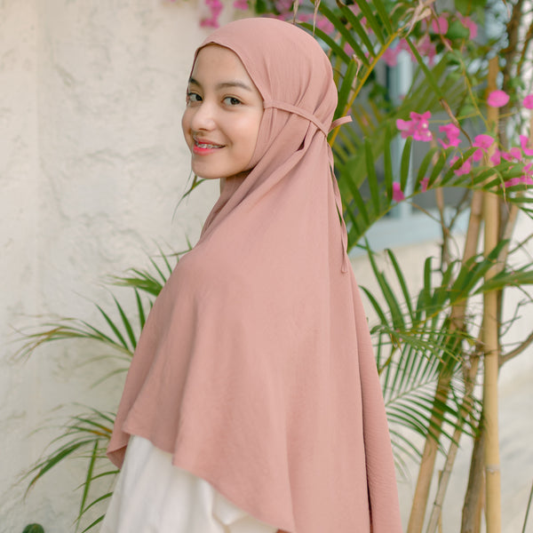 Biyya Instan (Bergo Crinkle) Dark Nude Pink
