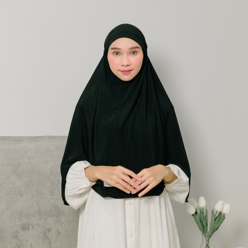 Nuha Instan (Bergo Jersey) Black