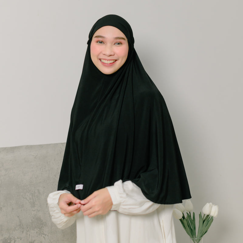 Nuha Instan (Bergo Jersey) Black