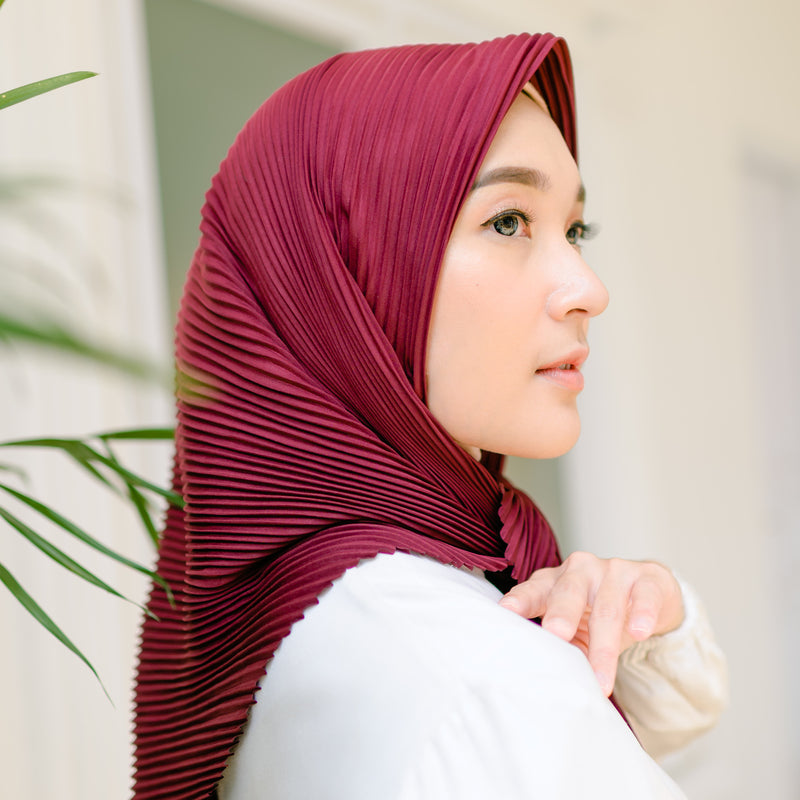 Geya Pleats Square (Segiempat Plisket) Burgundy