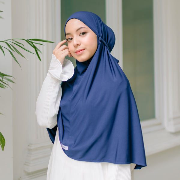 Nuha Instan (Bergo Jersey) Navy