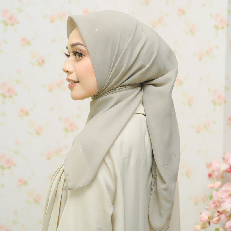 Viona Paris Square (Hijab Swarovski) Grey Cream